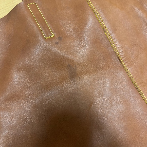 A Bellucci Genuine Leather Camel Color large tote Bag - Picture 4 of 7